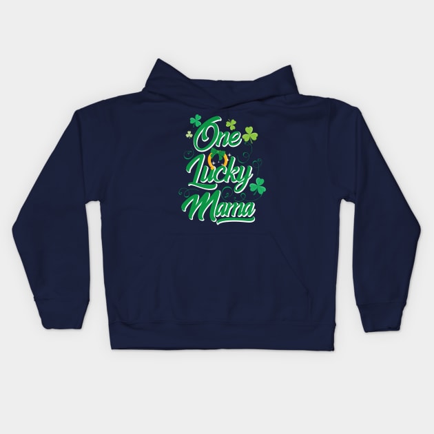 One Lucky Mama St Paddys Day 2018 Kids Hoodie by Eugenex